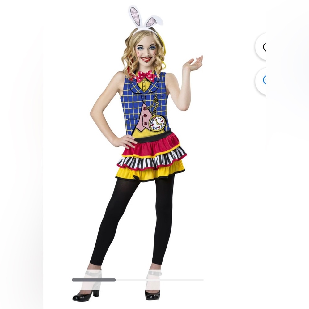 Alice In Wonderland "White Rabbit" Girls / Teen Medium 8-10 Halloween Costume